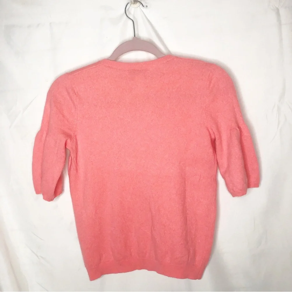 Nordstrom Signature cashmere crew neck puff sleeve pullover sweater pink szS